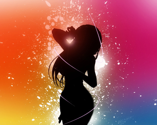 Woman heart rainbow background object free wallpaper for desktop - medium preview image