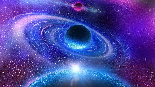 Space planet star swirls futuristic free wallpaper for desktop - medium preview image