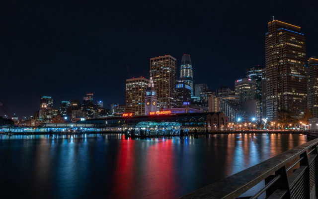 City skyline night bridge river #37 free wallpaper for desktop - medium preview image