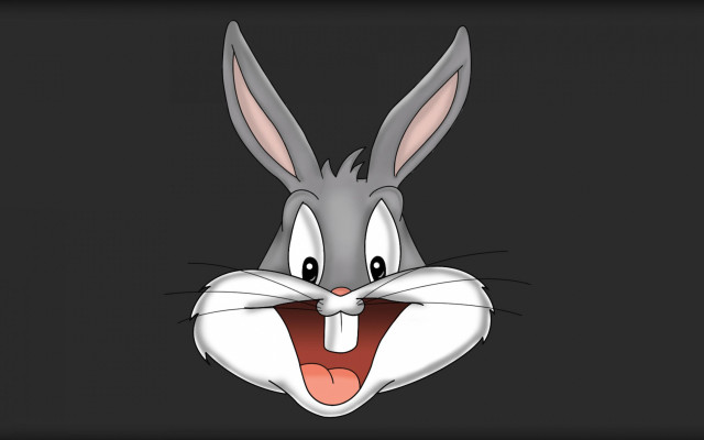 Cartoon rabbit open mouth smile free wallpaper for desktop - medium preview image