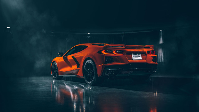 Sports car smoke dark room free wallpaper for desktop - medium preview image