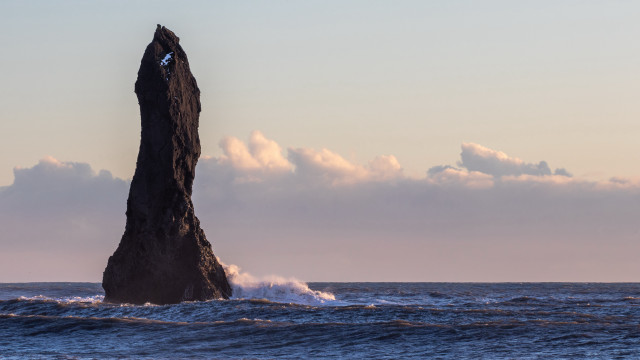 Rock ocean bird sky clouds free wallpaper for desktop - medium preview image