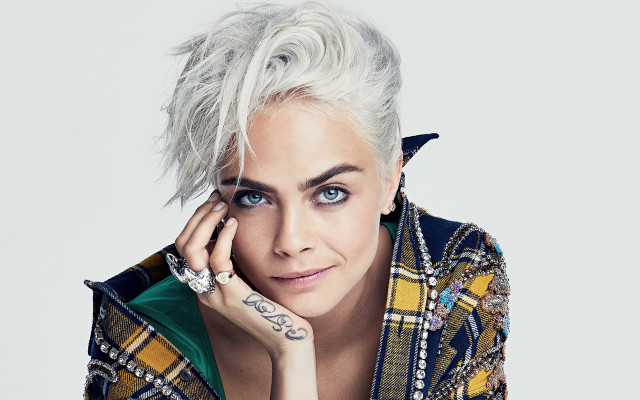 White hair green shirt portrait free wallpaper for desktop - medium preview image