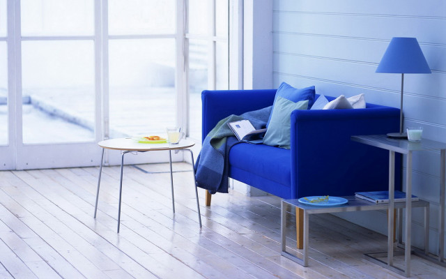Blue couch living room table free wallpaper for desktop - medium preview image