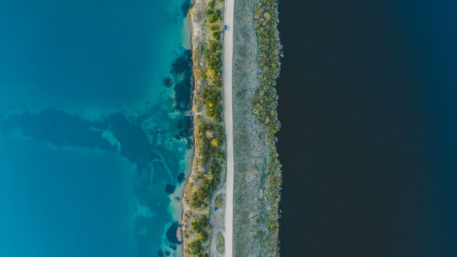 Bird eye road water plane free wallpaper for desktop - medium preview image