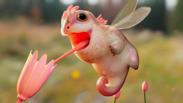 Pink dragon flower wings open free wallpaper for desktop - medium preview image