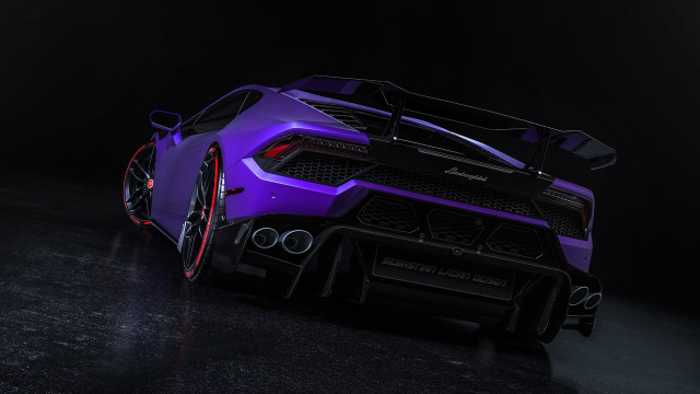 Purple sports car hood up free wallpaper for desktop - medium preview image
