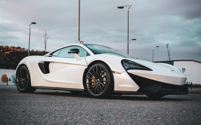 White sports car parking lot #4 free wallpaper for desktop - medium preview image