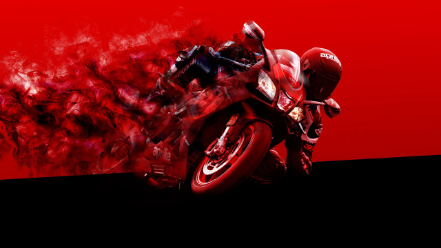 Motorcycle red background black border free wallpaper for desktop - medium preview image