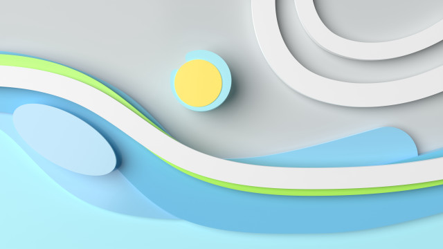Blue green yellow ball curved free wallpaper for desktop - medium preview image