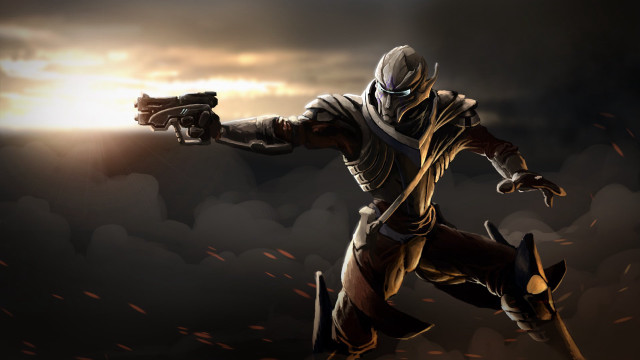 Man costume gun dog cloud free wallpaper for desktop - medium preview image