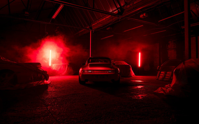 Garage car red smoke edroth free wallpaper for desktop - medium preview image