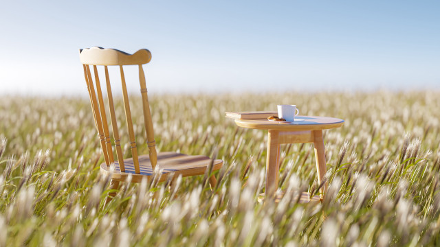 Wooden chair table coffee book free wallpaper for desktop - medium preview image