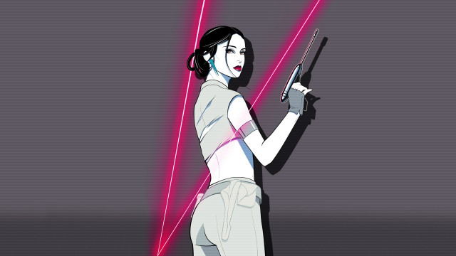 Eve ryder cyberpunk gun phone free wallpaper for desktop - medium preview image