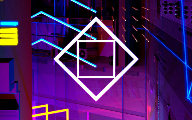 Purple blue abstract diamond neon free wallpaper for desktop - medium preview image