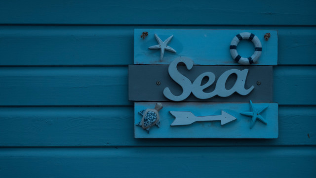 Sea starfish anchor lifesaver typographic free wallpaper for desktop - medium preview image