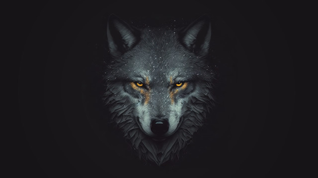 White wolf yellow eyes gothic free wallpaper for desktop - medium preview image
