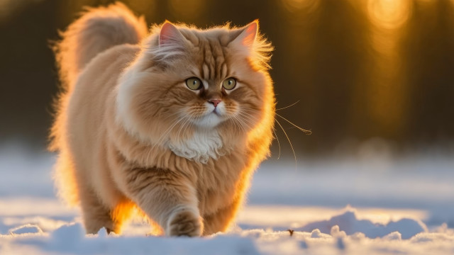 Cat snow light mountains renaissance free wallpaper for desktop - medium preview image
