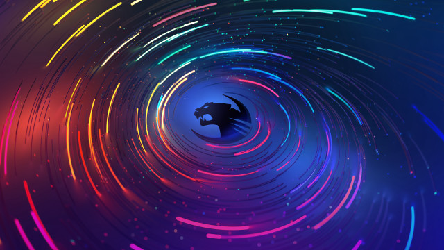 Black cat blue background colorful free wallpaper for desktop - medium preview image