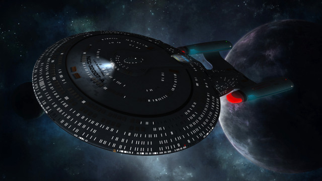 Galaxy spaceship aurora moon fireworks free wallpaper for desktop - medium preview image