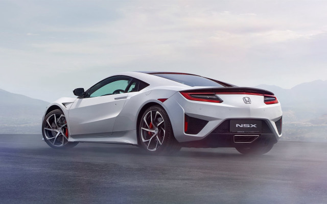 White sports car mountains clouds free wallpaper for desktop - medium preview image