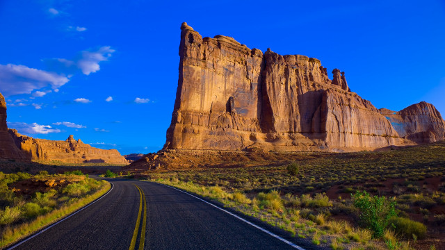 Desert road mountain sky clouds #2 free wallpaper for desktop - medium preview image