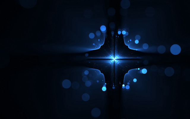 Blue cross hologram lights reflection free wallpaper for desktop - medium preview image