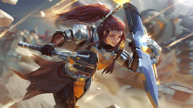 Armor sword woman sky league free wallpaper for desktop - medium preview image