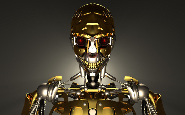 Robot skull redeyes handships cybernetics free wallpaper for desktop - medium preview image