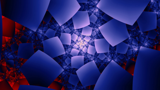 Blue red star fractal abstract free wallpaper for desktop - medium preview image