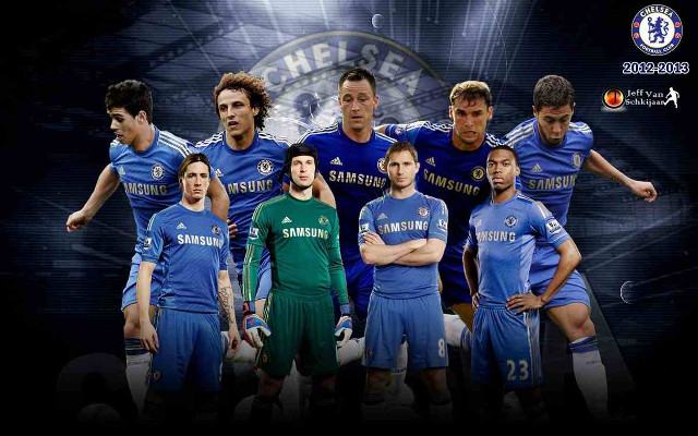 Soccer players group stadium chelsea free wallpaper for desktop - medium preview image