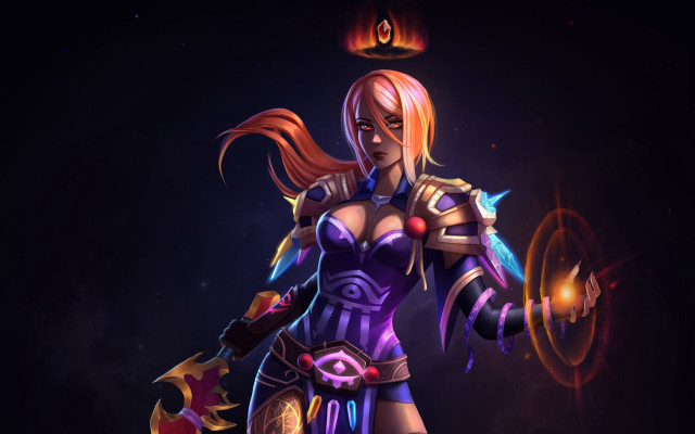 Purple woman sword ball glow free wallpaper for desktop - medium preview image