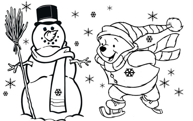 Snowman broom hat heads winter free wallpaper for desktop - medium preview image
