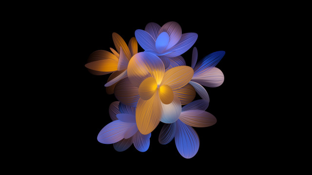 Blue flower butterfly lily generative free wallpaper for desktop - medium preview image