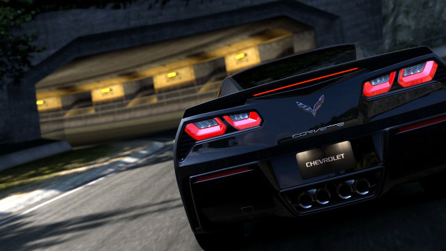 Black sports car night road #3 free wallpaper for desktop - medium preview image