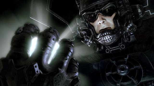 Man helmet light machine face free wallpaper for desktop - medium preview image