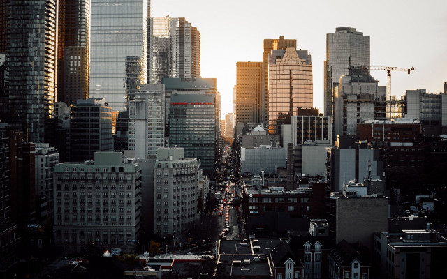 Nyc sunset architecture bridge tower free wallpaper for desktop - medium preview image