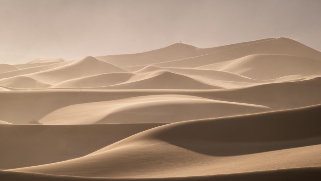 Sand dunes sky person matte free wallpaper for desktop - medium preview image
