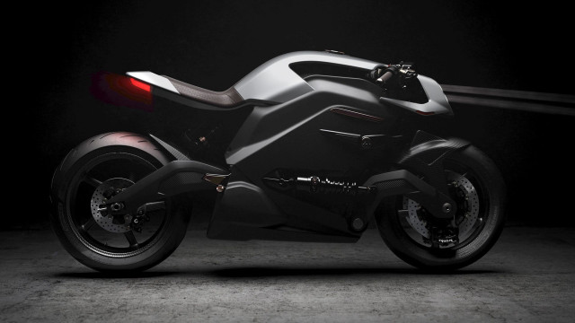 Futuristic motorcycle dark room red free wallpaper for desktop - medium preview image