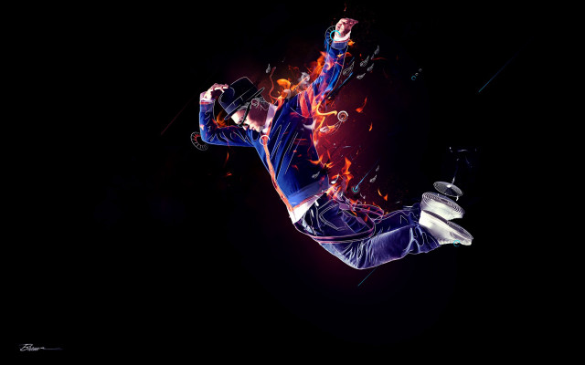 Man flying arms spread legs free wallpaper for desktop - medium preview image