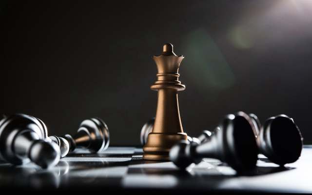 Golden king chessboard black pawn free wallpaper for desktop - medium preview image