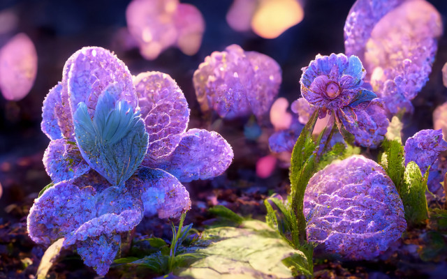 Purple flower garden ambient occlusion free wallpaper for desktop - medium preview image