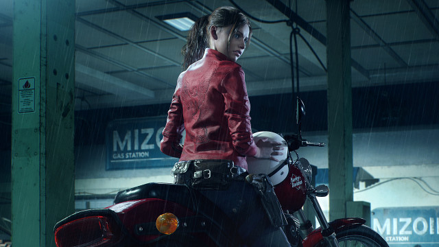 Eve ryder motorcycle garage cyberpunk free wallpaper for desktop - medium preview image