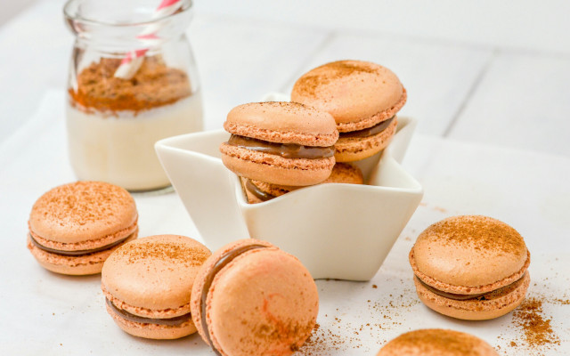 White bowl cookies milk food free wallpaper for desktop - medium preview image