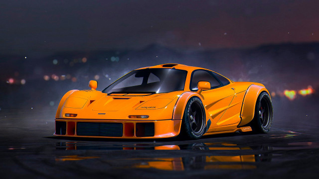 Yellow sports car dark room #14 free wallpaper for desktop - medium preview image
