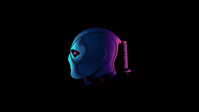 Blue purple mask red eye free wallpaper for desktop - medium preview image