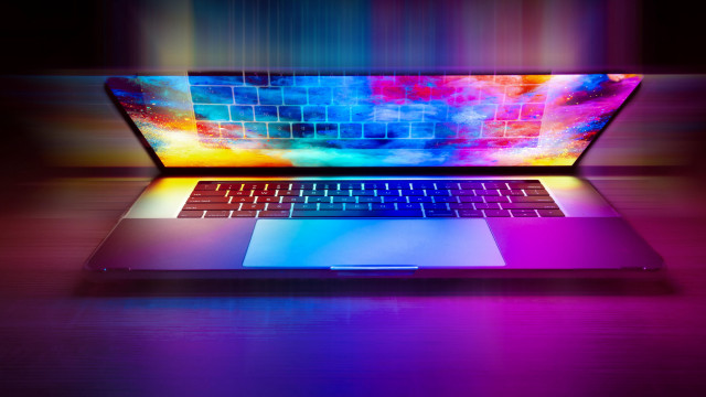 Laptop colorful background bright light free wallpaper for desktop - medium preview image