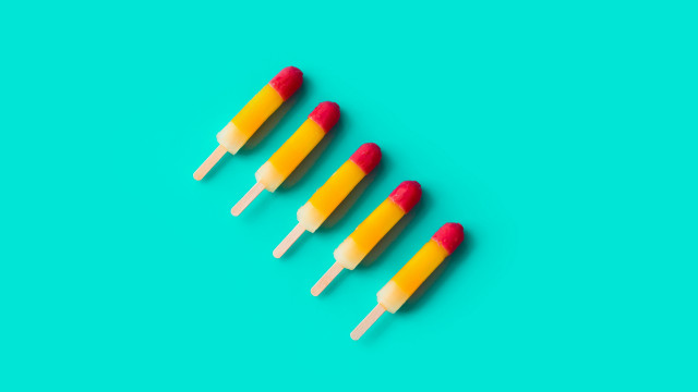 Three popsicles blue background summer free wallpaper for desktop - medium preview image