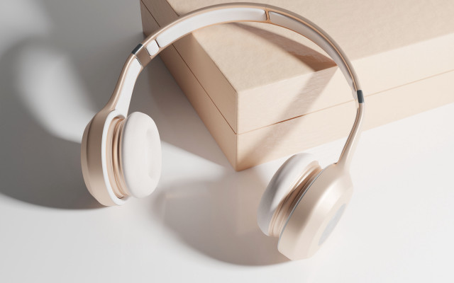 Headphones box table shadow panfuturism free wallpaper for desktop - medium preview image