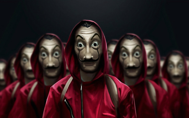 Masked redhoodies group 3d concept free wallpaper for desktop - medium preview image